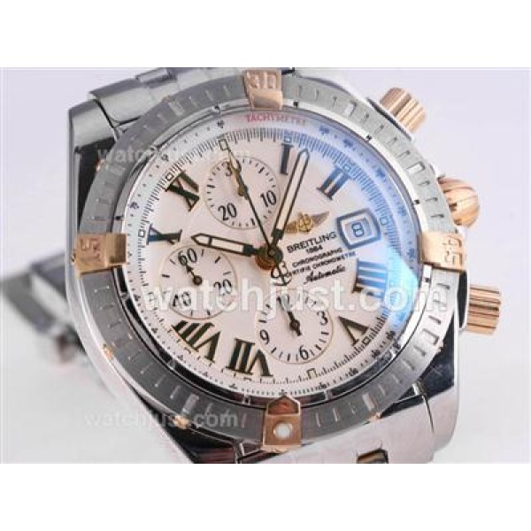 Breitling Chronomat Evolution Chrono Swiss Valjoux 7750 Movement Two Tone with Roman Marking-White