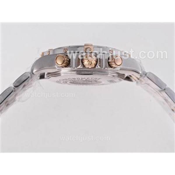 Breitling Chronomat Evolution Chrono Swiss Valjoux 7750 Movement Two Tone with Roman Marking-White