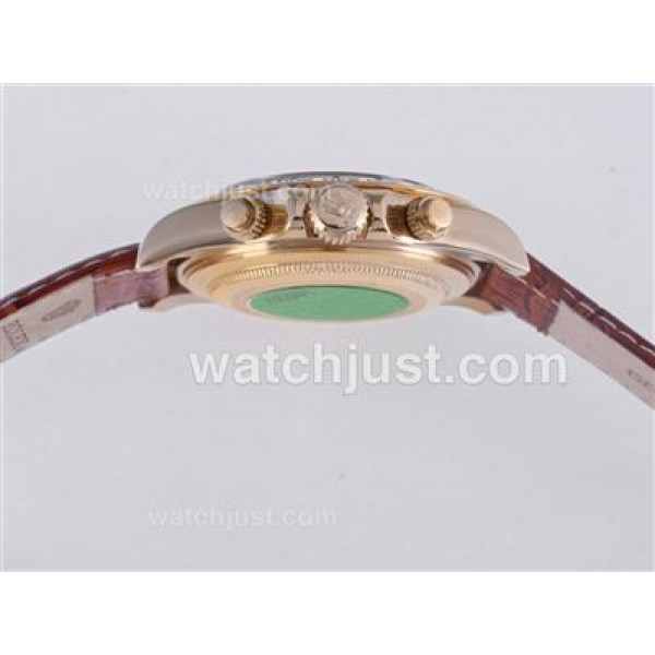 High Quality Replica Rolex Daytona 116518 White Dials Gold Cases For Men