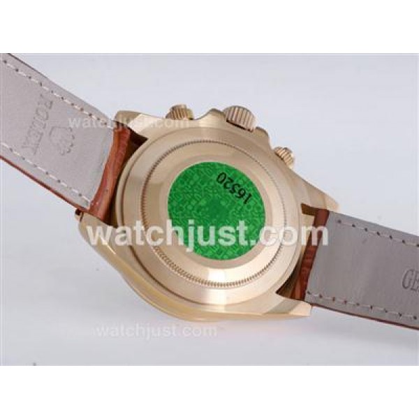 High Quality Replica Rolex Daytona 116518 White Dials Gold Cases For Men