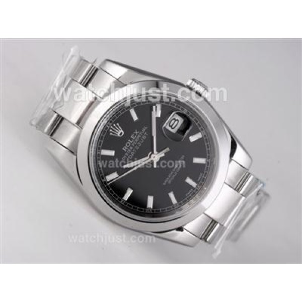 High Quality Rolex Datejust Replica Watches With Black Dials For Sale
