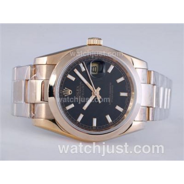 Luxury Rolex Datejust Fake Watches With Black Dials For Sale Online