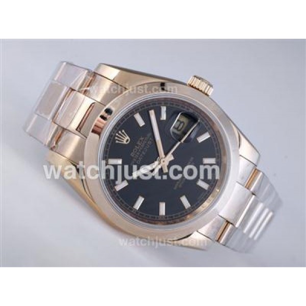 Luxury Rolex Datejust Fake Watches With Black Dials For Sale Online