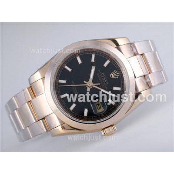 Luxury Rolex Datejust Fake Watches With Black Dials For Sale Online