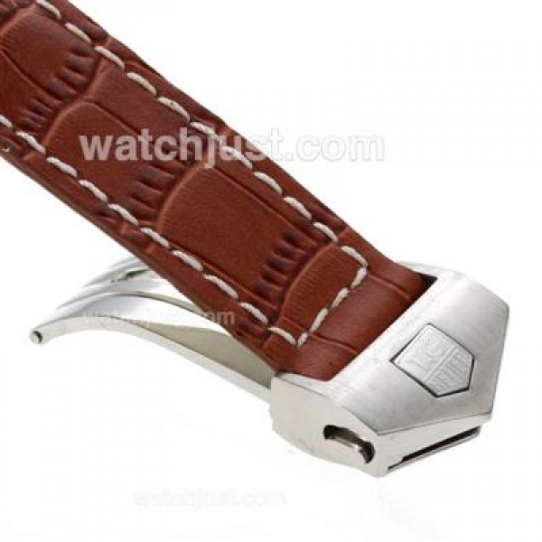 Tag Heuer Brown Leather Strap with Deployment Buckle