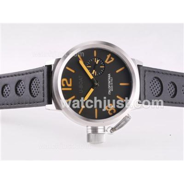 U-Boat Italo Fontana Unitas 6497 Movement with Black Dial-Orange Marking