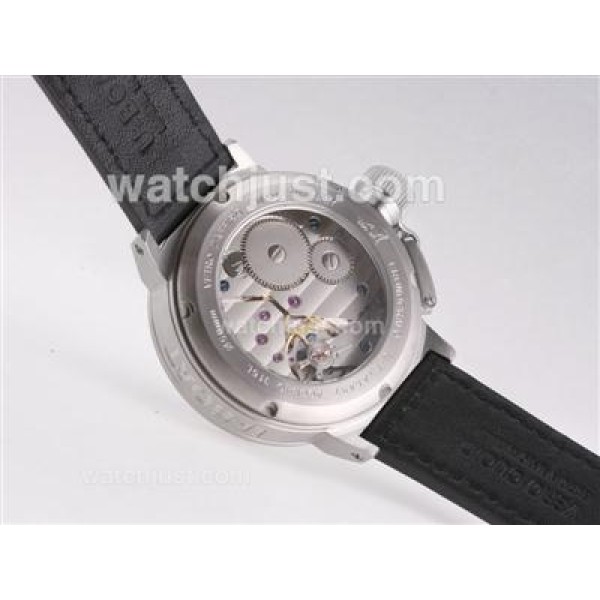 U-Boat Italo Fontana Unitas 6497 Movement with Black Dial-Orange Marking