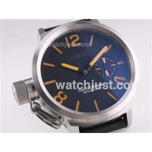 U-Boat Italo Fontana Unitas 6497 Movement with Black Dial-Orange Marking