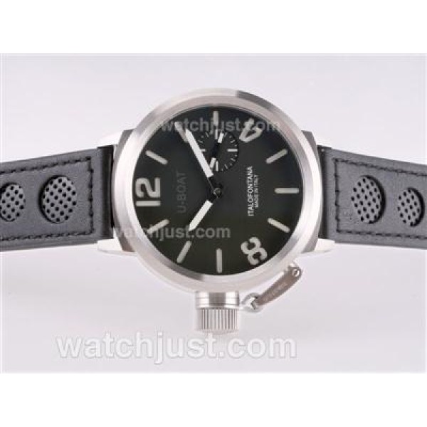 U-Boat Italo Fontana Unitas 6497 Movement with Black Dial-White Marking