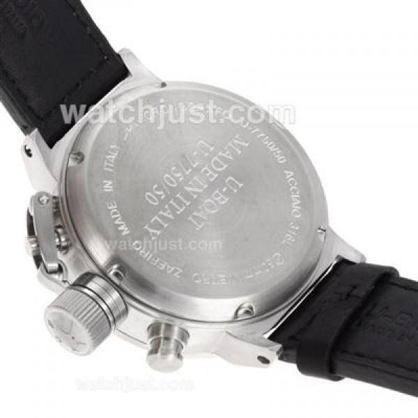 U-Boat FlightDeck 50mm Working Chronograph with White Marking-Updated Version