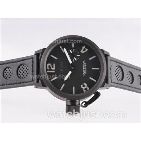 U-Boat Italo Fontana Unitas 6497 Movement PVD Case with Black Dial-White Marking