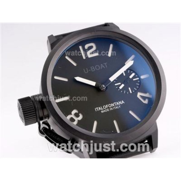 U-Boat Italo Fontana Unitas 6497 Movement PVD Case with Black Dial-White Marking