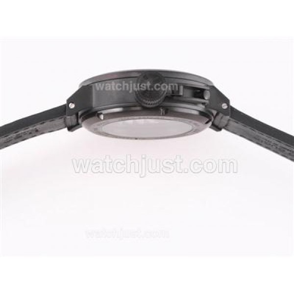 U-Boat Italo Fontana Unitas 6497 Movement PVD Case with Black Dial-White Marking