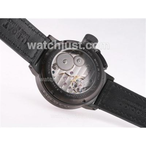 U-Boat Italo Fontana Unitas 6497 Movement PVD Case with Black Dial-White Marking