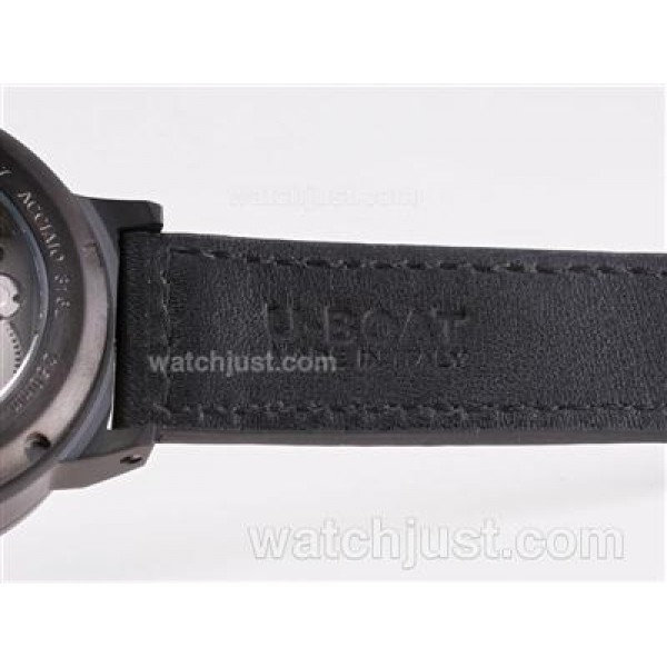 U-Boat Italo Fontana Unitas 6497 Movement PVD Case with Black Dial-White Marking