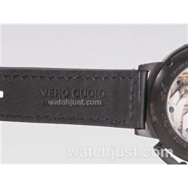 U-Boat Italo Fontana Unitas 6497 Movement PVD Case with Black Dial-White Marking