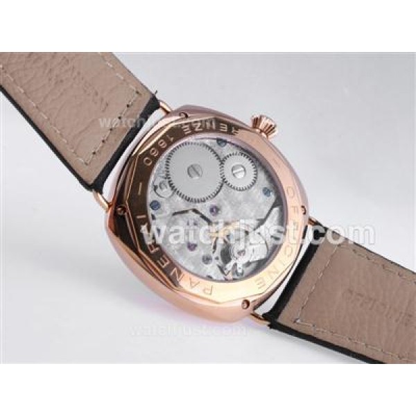 Panerai Radiomir Black Seal Unitas 6497 Movement Rose Gold Case with Black Dial-AR Coating