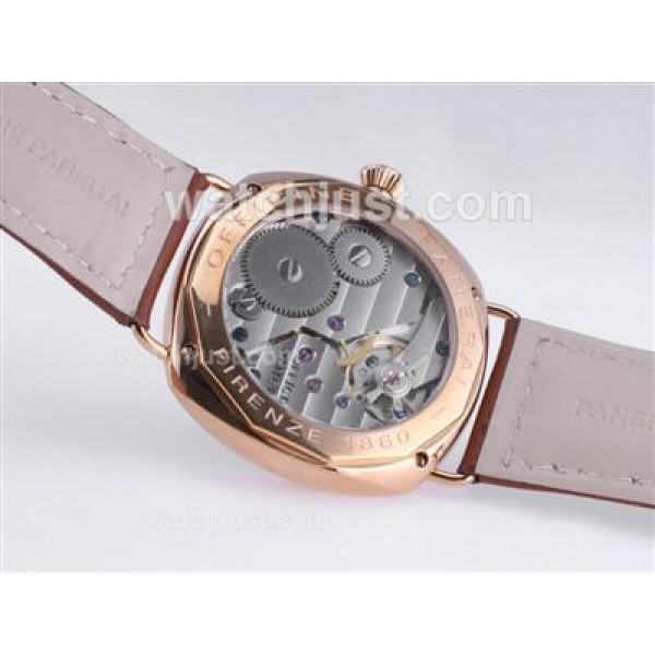 Panerai Radiomir Base Unitas 6497 Movement Rose Gold Case with Black Dial-AR Coating