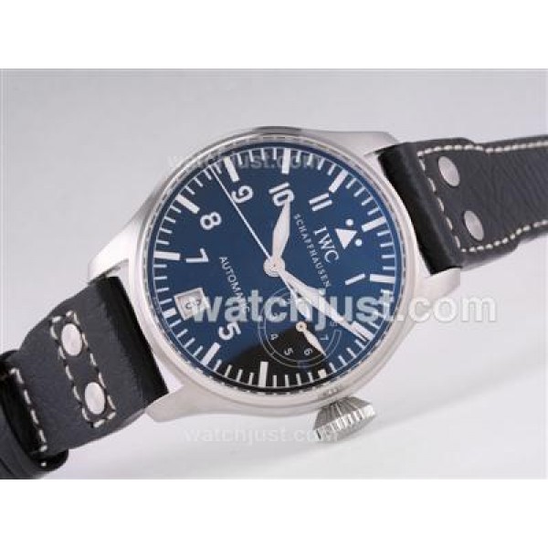 IWC 7 Days Big Pilot 5002 Power Reserve with Black Dial and Strap-21600bph