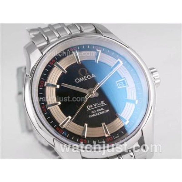 Omega Hour Vision See Thru Case with Black Dial-Decorated Asia 2813 Movement