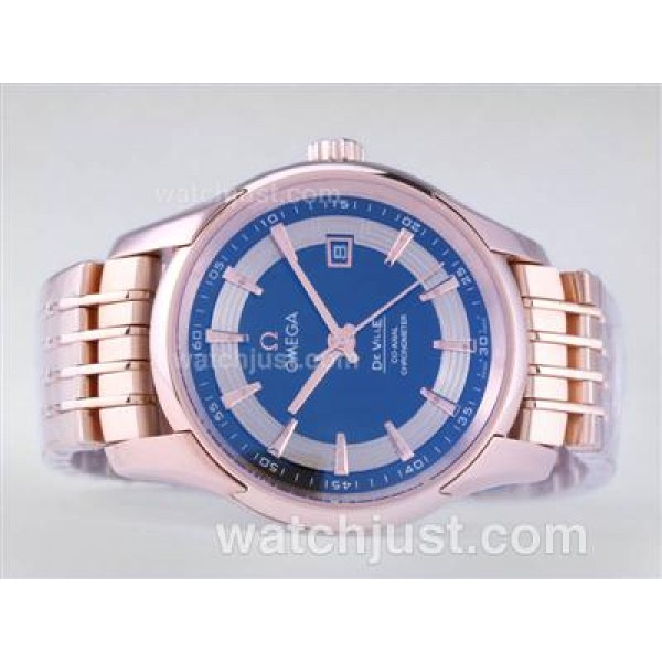 Omega Hour Vision See Thru Case with Full Rose Gold / Black Dial-Decorated Asia 2813 Movement