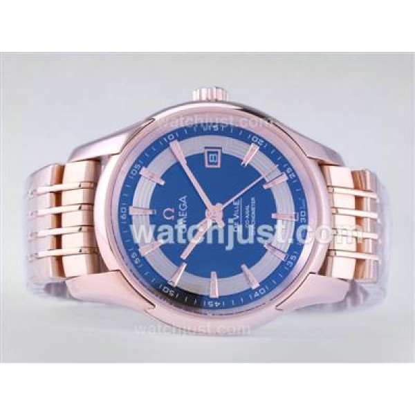 High Quality Omega Hour Vision Fake Watches With Black Dials For Men