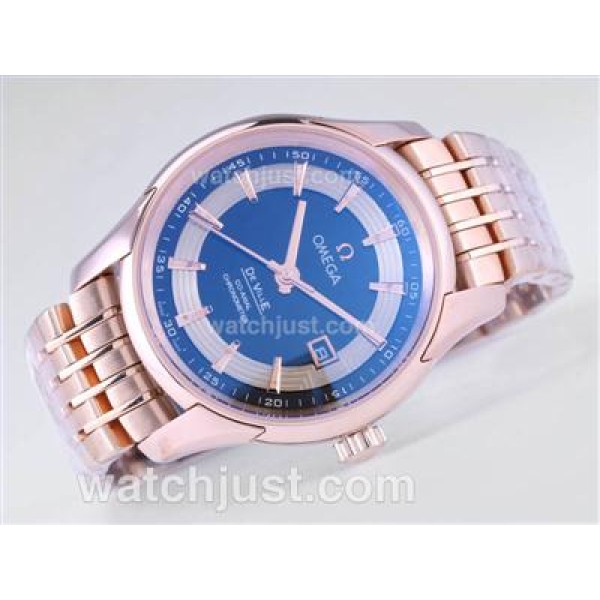 High Quality Omega Hour Vision Fake Watches With Black Dials For Men