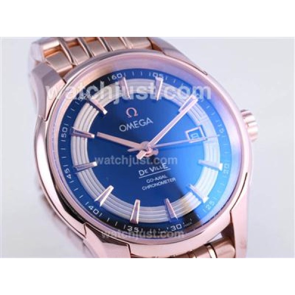 High Quality Omega Hour Vision Fake Watches With Black Dials For Men