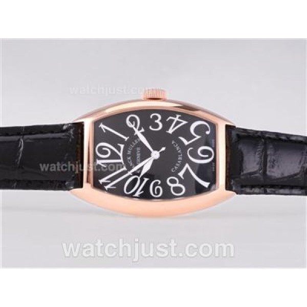 Franck Muller Casablanca Automatic Rose Gold Case with Black Dial-Number Marking