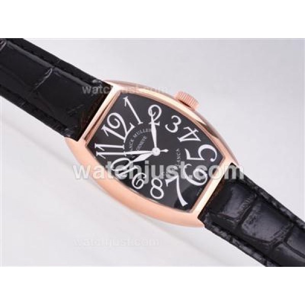 Franck Muller Casablanca Automatic Rose Gold Case with Black Dial-Number Marking