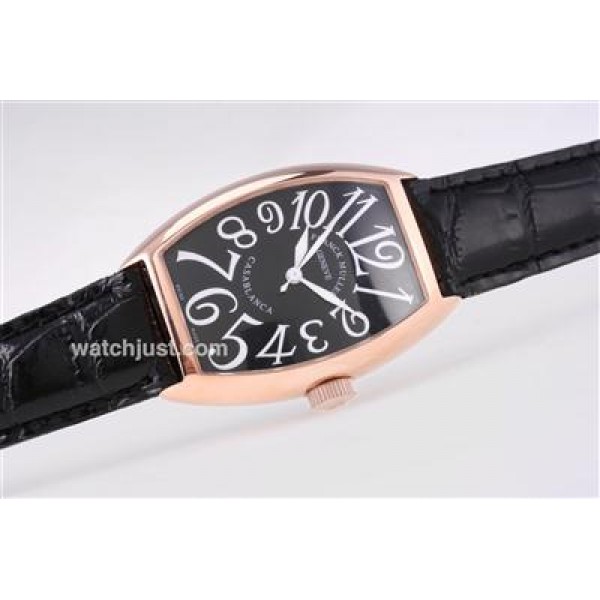 Franck Muller Casablanca Automatic Rose Gold Case with Black Dial-Number Marking