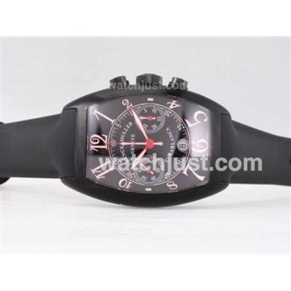Franck Muller Casablanca Chronograph Swiss Valjoux 7750 Movement PVD With Black Dial-Updated Version