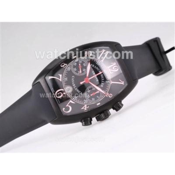 Franck Muller Casablanca Chronograph Swiss Valjoux 7750 Movement PVD With Black Dial-Updated Version