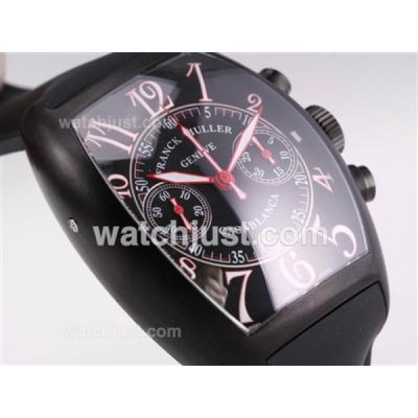 Franck Muller Casablanca Chronograph Swiss Valjoux 7750 Movement PVD With Black Dial-Updated Version