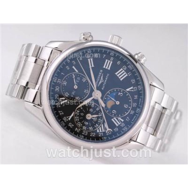Longines Master Collection Chronograph Asia Valjoux 7751 Movement with Black Dial