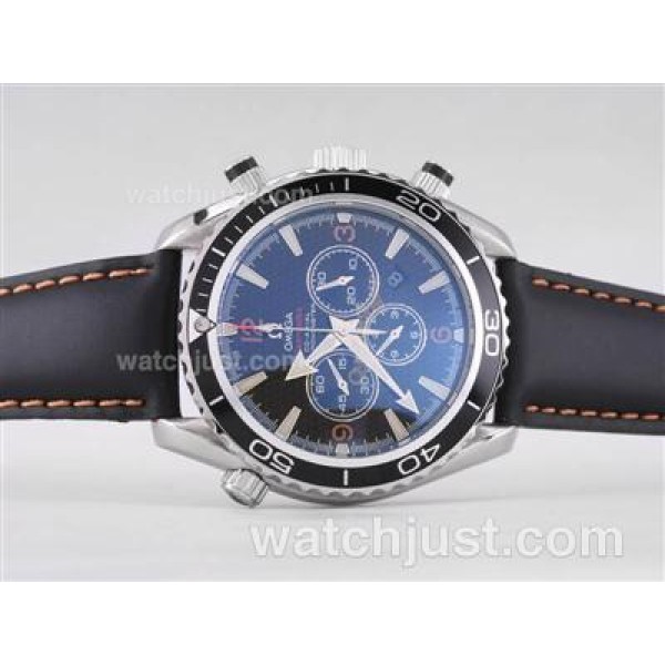 Omega Seamaster Planet Ocean 007 Quantum Of Solace Edition Working Chrono-Same Structure As ETA Version-Leather Strap