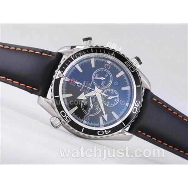 Omega Seamaster Planet Ocean 007 Quantum Of Solace Edition Working Chrono-Same Structure As ETA Version-Leather Strap
