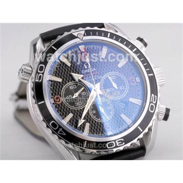 Omega Seamaster Planet Ocean 007 Quantum Of Solace Edition Working Chrono-Same Structure As ETA Version-Leather Strap