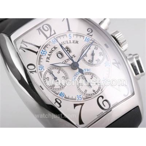 Franck Muller Casablanca Big Date Chrono Swiss Valjoux 7750 Movement with White Dial