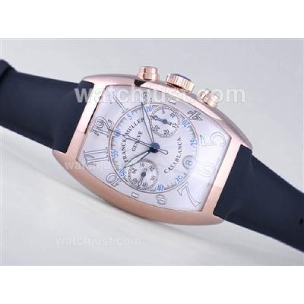 Franck Muller Casablanca Chrono Swiss Valjoux 7750 Movement with Rose Gold Case