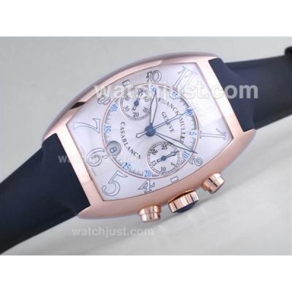 Franck Muller Casablanca Chrono Swiss Valjoux 7750 Movement with Rose Gold Case