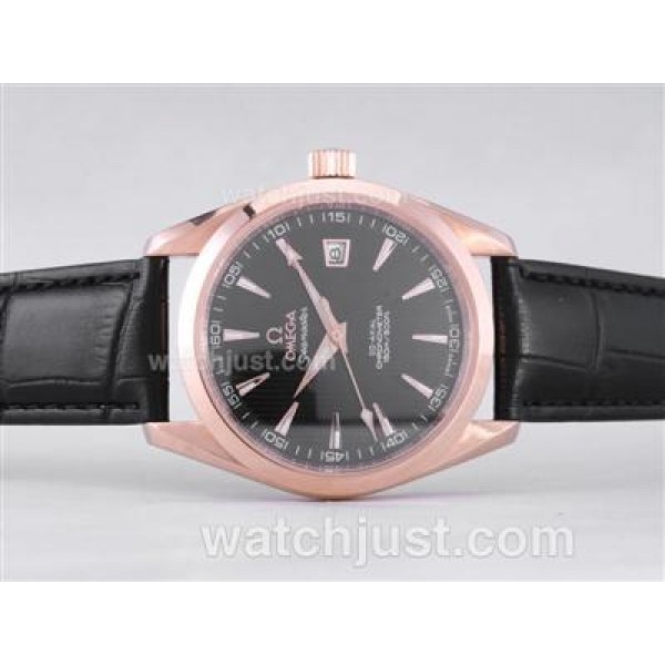Omega Railmaster Automatic Rose Gold Case with Black Dial-Limited Edition