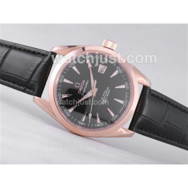 Omega Railmaster Automatic Rose Gold Case with Black Dial-Limited Edition