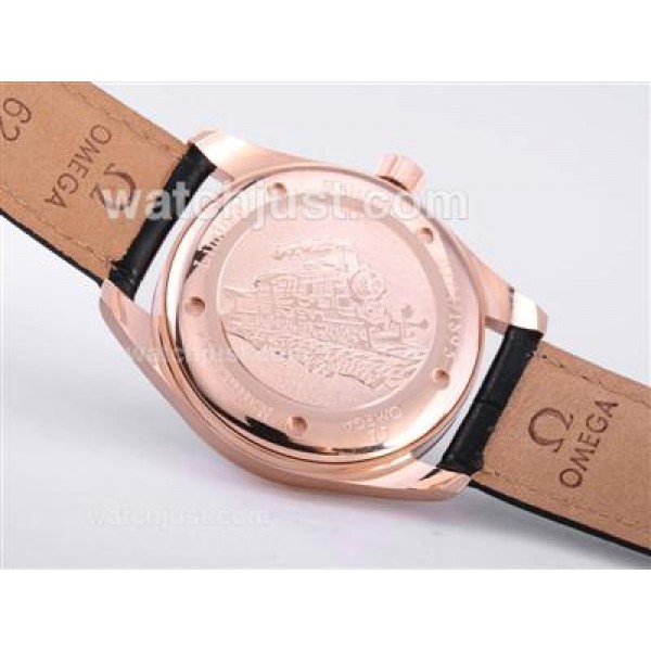 Omega Railmaster Automatic Rose Gold Case with Black Dial-Limited Edition
