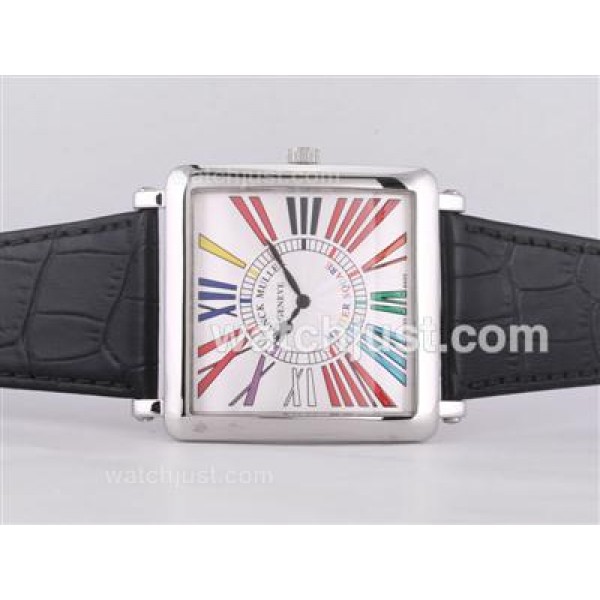 Franck Muller Master Square with White Dial-Colorful Roman Marking-42MM