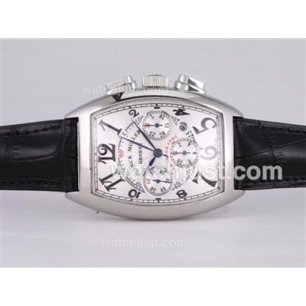 Franck Muller Casablanca Chronograph Swiss Valjoux 7750 Movement with White Dial