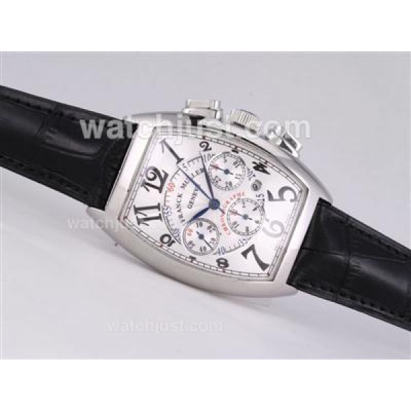 Franck Muller Casablanca Chronograph Swiss Valjoux 7750 Movement with White Dial