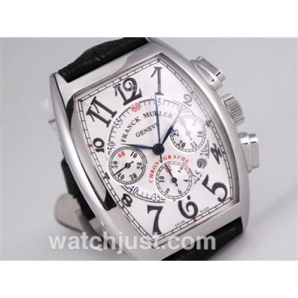 Franck Muller Casablanca Chronograph Swiss Valjoux 7750 Movement with White Dial