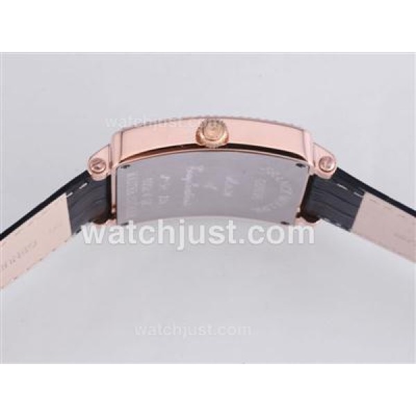 Franck Muller Master Square Rose Gold Case Diamond Bezel with White Dial-Colorful Number Marking-42MM