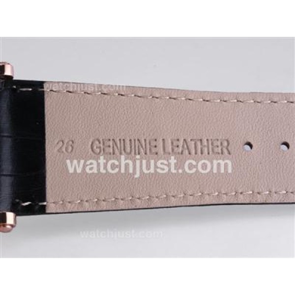 Franck Muller Master Square Rose Gold Case Diamond Bezel with White Dial-Number Marking-42MM